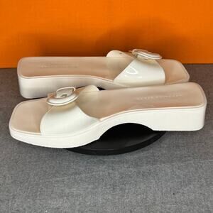 Veronica Beard Davina White Jelly Buckle Platform Sandal Size‎ 9